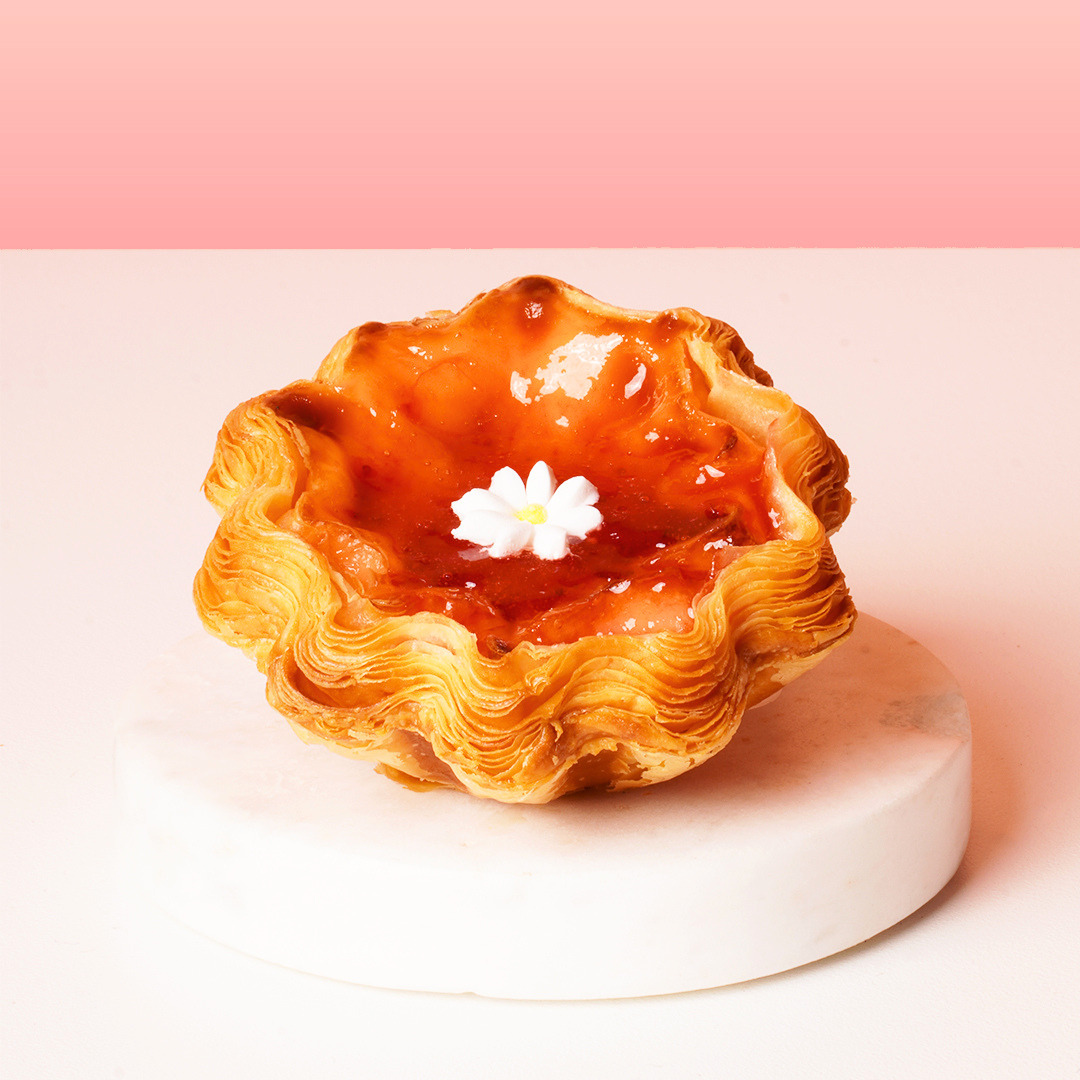 Strawberry Mochi Egg Tart